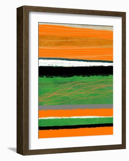 Orange and Green Abstract 2-NaxArt-Framed Art Print