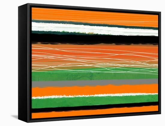 Orange and Green Abstract 3-NaxArt-Framed Stretched Canvas