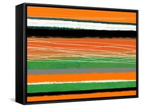 Orange and Green Abstract 3-NaxArt-Framed Stretched Canvas