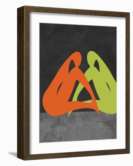 Orange and Green Women-Felix Podgurski-Framed Art Print