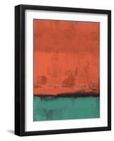 Orange and Jade Abstract Study-Emma Moore-Framed Art Print