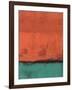 Orange and Jade Abstract Study-Emma Moore-Framed Art Print