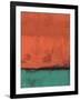Orange and Jade Abstract Study-Emma Moore-Framed Art Print