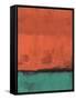 Orange and Jade Abstract Study-Emma Moore-Framed Stretched Canvas
