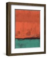 Orange and Jade Abstract Study-Emma Moore-Framed Art Print