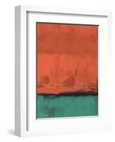 Orange and Jade Abstract Study-Emma Moore-Framed Art Print