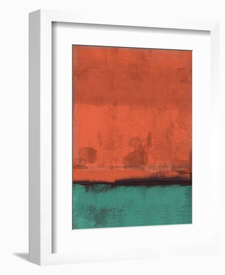 Orange and Jade Abstract Study-Emma Moore-Framed Art Print