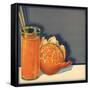 Orange and Juice - Citrus Crate Label-Lantern Press-Framed Stretched Canvas