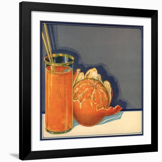 Orange and Juice - Citrus Crate Label-Lantern Press-Framed Art Print