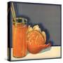 Orange and Juice - Citrus Crate Label-Lantern Press-Stretched Canvas