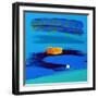 Orange and Midnight Blue-Angie Kenber-Framed Giclee Print