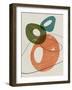Orange and Olive Abstract Shapes-Eline Isaksen-Framed Art Print