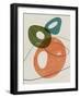 Orange and Olive Abstract Shapes-Eline Isaksen-Framed Art Print