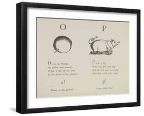 Orange and Pig Illustrations and Verses From Nonsense Alphabets Drawn and Written by Edward Lear.-Edward Lear-Framed Giclee Print