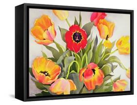 Orange and Red Tulips-Christopher Ryland-Framed Stretched Canvas