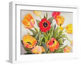 Orange and Red Tulips-Christopher Ryland-Framed Giclee Print