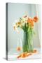 Orange and White Flowers in Vase-Incado-Stretched Canvas