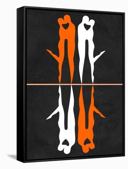 Orange and White Kiss-Felix Podgurski-Framed Stretched Canvas