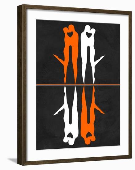 Orange and White Kiss-Felix Podgurski-Framed Art Print