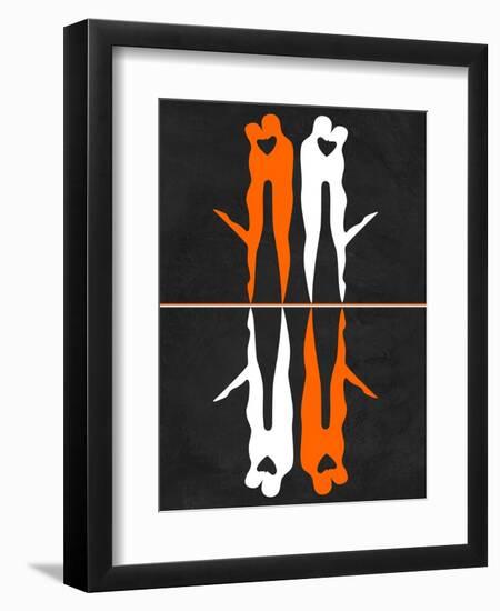 Orange and White Kiss-Felix Podgurski-Framed Art Print