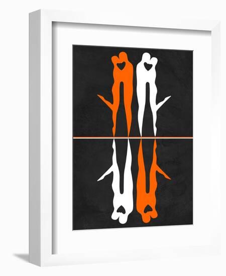 Orange and White Kiss-Felix Podgurski-Framed Art Print