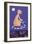 Orange And White Striped Tomcat-Cindy Wider-Framed Giclee Print