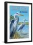 Orange Beach, Alabama - Blue Heron-Lantern Press-Framed Art Print