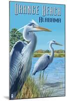 Orange Beach, Alabama - Blue Heron-Lantern Press-Mounted Art Print