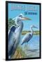 Orange Beach, Alabama - Blue Heron-Lantern Press-Framed Art Print