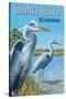 Orange Beach, Alabama - Blue Heron-Lantern Press-Stretched Canvas