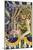 Orange Beach, Alabama - Mardi Gras Girl-Lantern Press-Mounted Art Print