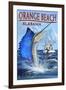 Orange Beach, Alabama - Sailfish Scene-Lantern Press-Framed Art Print