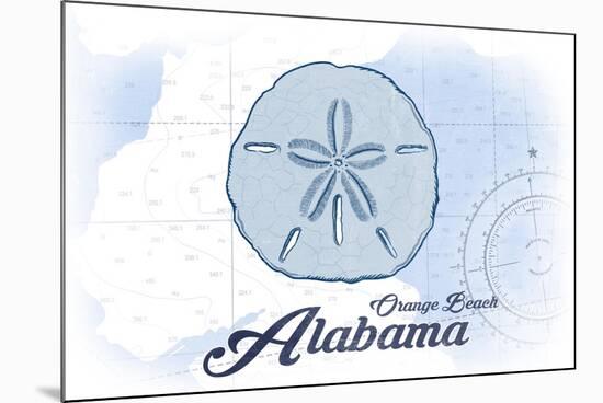 Orange Beach, Alabama - Sand Dollar - Blue - Coastal Icon-Lantern Press-Mounted Premium Giclee Print