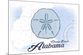 Orange Beach, Alabama - Sand Dollar - Blue - Coastal Icon-Lantern Press-Mounted Premium Giclee Print