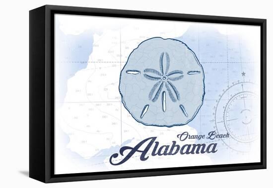 Orange Beach, Alabama - Sand Dollar - Blue - Coastal Icon-Lantern Press-Framed Stretched Canvas