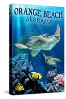 Orange Beach, Alabama - Sea Turtles Swimming-Lantern Press-Stretched Canvas