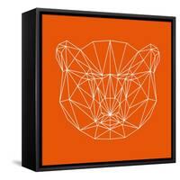 Orange Bear Polygon-Lisa Kroll-Framed Stretched Canvas