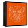 Orange Bear Polygon-Lisa Kroll-Framed Stretched Canvas