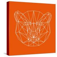 Orange Bear Polygon-Lisa Kroll-Stretched Canvas
