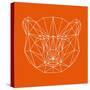 Orange Bear Polygon-Lisa Kroll-Stretched Canvas