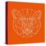 Orange Bear Polygon-Lisa Kroll-Stretched Canvas