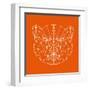 Orange Bear Polygon-Lisa Kroll-Framed Art Print