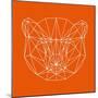 Orange Bear Polygon-Lisa Kroll-Mounted Art Print