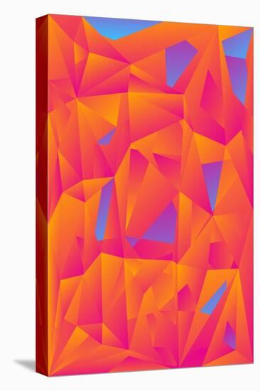 Orange Blue Abstract Polygonal Background-tukkki-Stretched Canvas