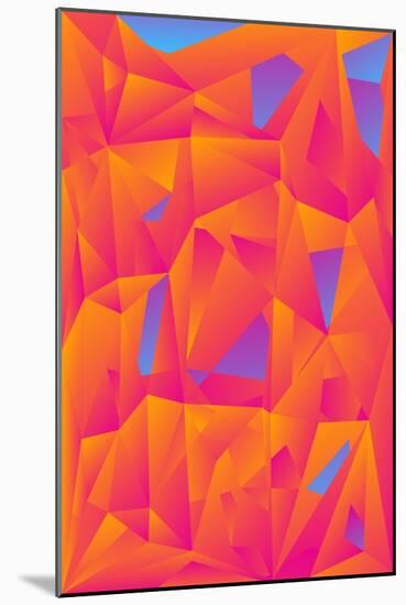 Orange Blue Abstract Polygonal Background-tukkki-Mounted Art Print