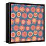 Orange Blue Doodle Seamless Flower Pattern-nad_o-Framed Stretched Canvas