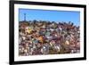 Orange, Blue, Red Houses of Guanajuato Mexico-William Perry-Framed Photographic Print