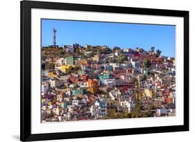 Orange, Blue, Red Houses of Guanajuato Mexico-William Perry-Framed Photographic Print