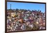 Orange, Blue, Red Houses of Guanajuato Mexico-William Perry-Framed Photographic Print
