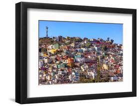 Orange, Blue, Red Houses of Guanajuato Mexico-William Perry-Framed Photographic Print